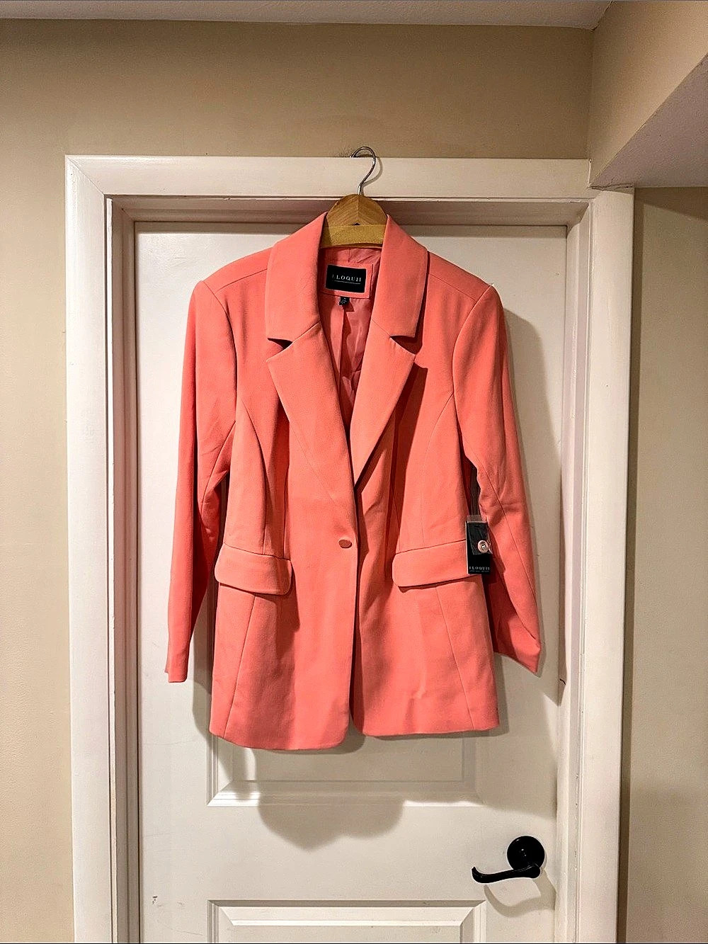ELOQUII The Ultimate Stretch One-Button Blazer Pink/Peach Size 14